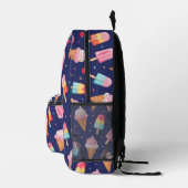 Ice cream, popsicles and cherries pattern bedruckter rucksack (Rechts)