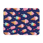 Ice cream, popsicles and cherries pattern magnet (Horizontal)