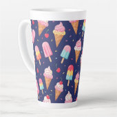 Ice cream, popsicles and cherries pattern milchtasse (Linke Ecke)