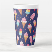 Ice cream, popsicles and cherries pattern milchtasse (Vorderseite)