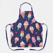 Ice cream, popsicles and cherries pattern schürze (Vorderseite)