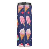 Ice cream, popsicles and cherries pattern thermosbecher (Rückseite)