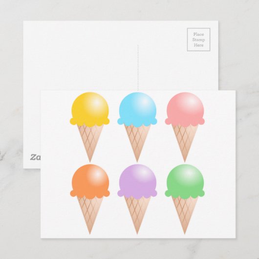 ICE CREAM POSTKARTE (Vorne/Hinten)