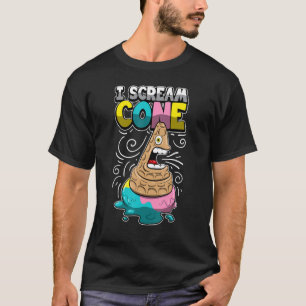 Ice Cream Pun Funny Traffic Cone Driver Safety Sig T-Shirt