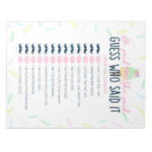 Ice Cream sagte sie sagte Dusche Game Pack Notizblock (Vorderseite)