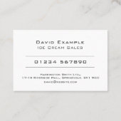 Ice Cream Salesman with Photo of Holder Visitenkarte (Rückseite)