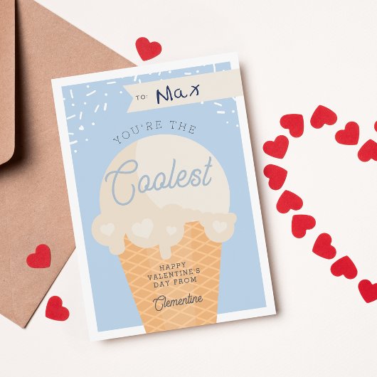 Ice Cream Scoop Classroom Valentine's Day Card Einladung