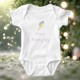 Ice Cream Scoop farbenfrohe Pastell Geburtstagspar Baby Strampler