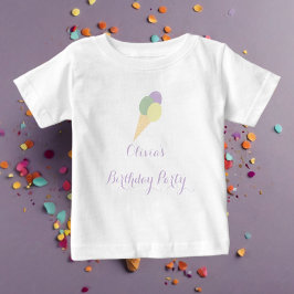 Ice Cream Scoop farbenfrohe Pastell Geburtstagspar Baby T-shirt