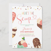Ice Cream Scoop Girl Geburtstagseinladung Einladung (Vorderseite)