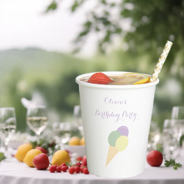 Ice Cream Scoop Pastel bunte Geburtstagsparty Pappbecher