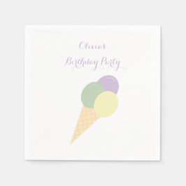 Ice Cream Scoop Pastel bunte Geburtstagsparty Serviette