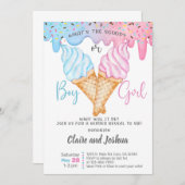 Ice Cream Scoops Gender Reveal invitation. Einladung (Vorne/Hinten)