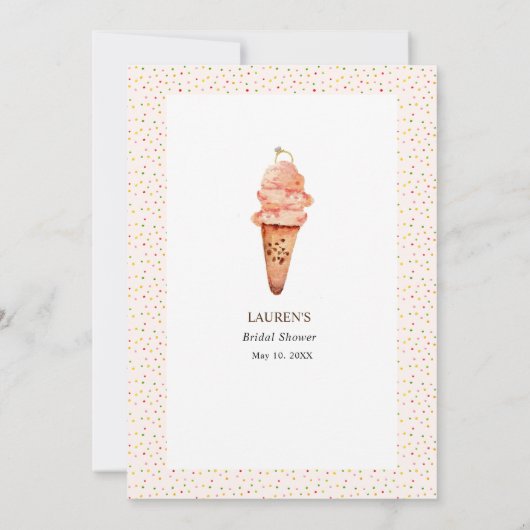 Ice Cream Scoopup Trivia Shower Games Einladung (Rückseite)