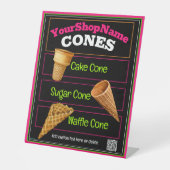 Ice Cream Shop Beschreibung Menü Sockelschild (Vorderseite)