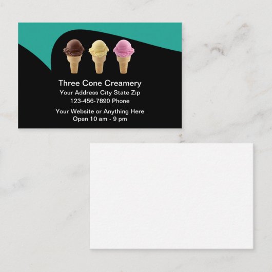 Ice Cream Shop Modern Trendy Visitenkarte (Vorne/Hinten)