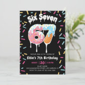 Ice Cream Six Seven 6 7 Birthday Invitation Einladung (Stehend Vorderseite)