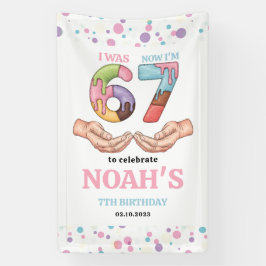 Ice Cream “Six Seven” 7th Birthday Party for Kids Banner