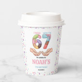 Ice Cream “Six Seven” 7th Birthday Party for Kids Pappbecher (Rückseite)