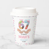 Ice Cream “Six Seven” 7th Birthday Party for Kids Pappbecher (Vorderseite)