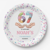 Ice Cream “Six Seven” 7th Birthday Party for Kids Pappteller (Vorderseite)