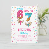 Ice Cream Six Seven Girl Birthday Invitation Einladung (Stehend Vorderseite)
