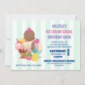 Ice Cream Social Birthday Party Einladung (Vorderseite)