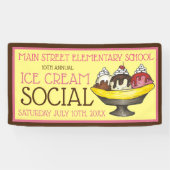 Ice Cream Social Party Dessert Banana Parco Tassin Banner (Horizontal)