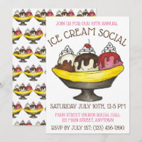 Ice Cream Social Party Dessert Banana Parco Tassin