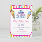 ICE-CREAM SOZIALE INVITE ODER FLYER EINLADUNG (Stehend Vorderseite)
