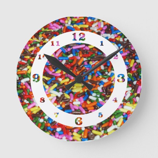 Ice Cream Sprinkles Numbered Runde Wanduhr (Vorderseite)