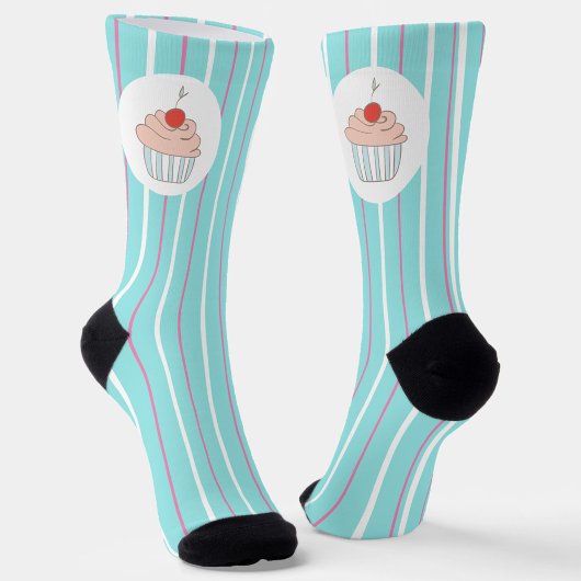 Ice Cream Stripes and Cupcake Treats Socken
