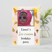 ice cream summer party photo einladung (Stehend Vorderseite)