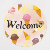 ice cream summer party photo etiketten (Design 1)