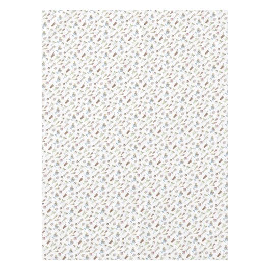 Ice Cream Sundae Desserts Pattern White Tischdecke (Vorderseite)