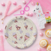 Ice Cream Sundae Pastel Summer Pattern Pappteller (Party)