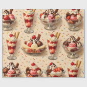Ice cream sundae premium wrapping paper geschenkpapier (Flach)