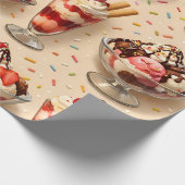 Ice cream sundae premium wrapping paper geschenkpapier (Ecke)