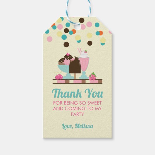 Ice Cream Sundae Summery Leckereien Party Vielen D Geschenkanhänger (Vorderseite)