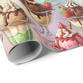 Ice Cream Sundae Wrapping Paper Geschenkpapier (Rolleneckpunkt)