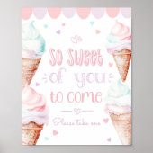 Ice cream Sweet of you to come birthday pastel Poster (Vorne)