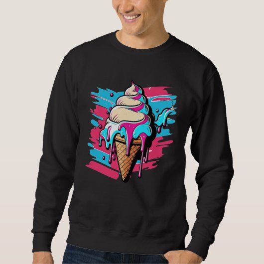 Ice Cream Synthwave 80s Retrowave Aesthetic 1 Sweatshirt (Vorderseite)