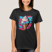 Ice Cream Synthwave 80s Retrowave Aesthetic 1 T-Shirt (Vorderseite)