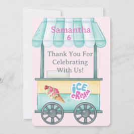 Ice Cream Thank You Card, Samantha Birthday Thank  Dankeskarte