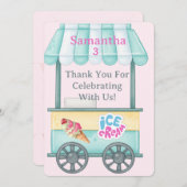 Ice Cream Thank You Card, Samantha Birthday Thank Dankeskarte (Vorne/Hinten)