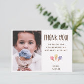 Ice Cream Thema Vielen Dank Foto-Karte (Stehend Vorderseite)