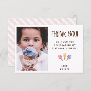 Ice Cream Thema Vielen Dank Foto-Karte