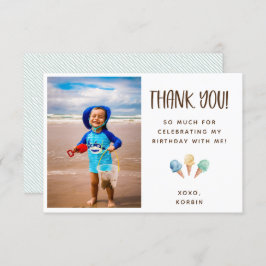 Ice Cream Thema Vielen Dank Foto-Karte