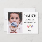 Ice Cream Thema Vielen Dank Foto-Karte (Vorderseite)