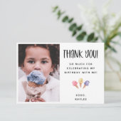 Ice Cream Thema Vielen Dank Foto-Karte (Stehend Vorderseite)